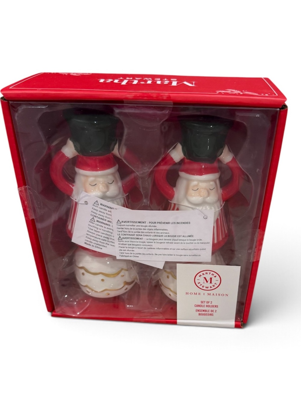 Martha Stewart Santa candle holders